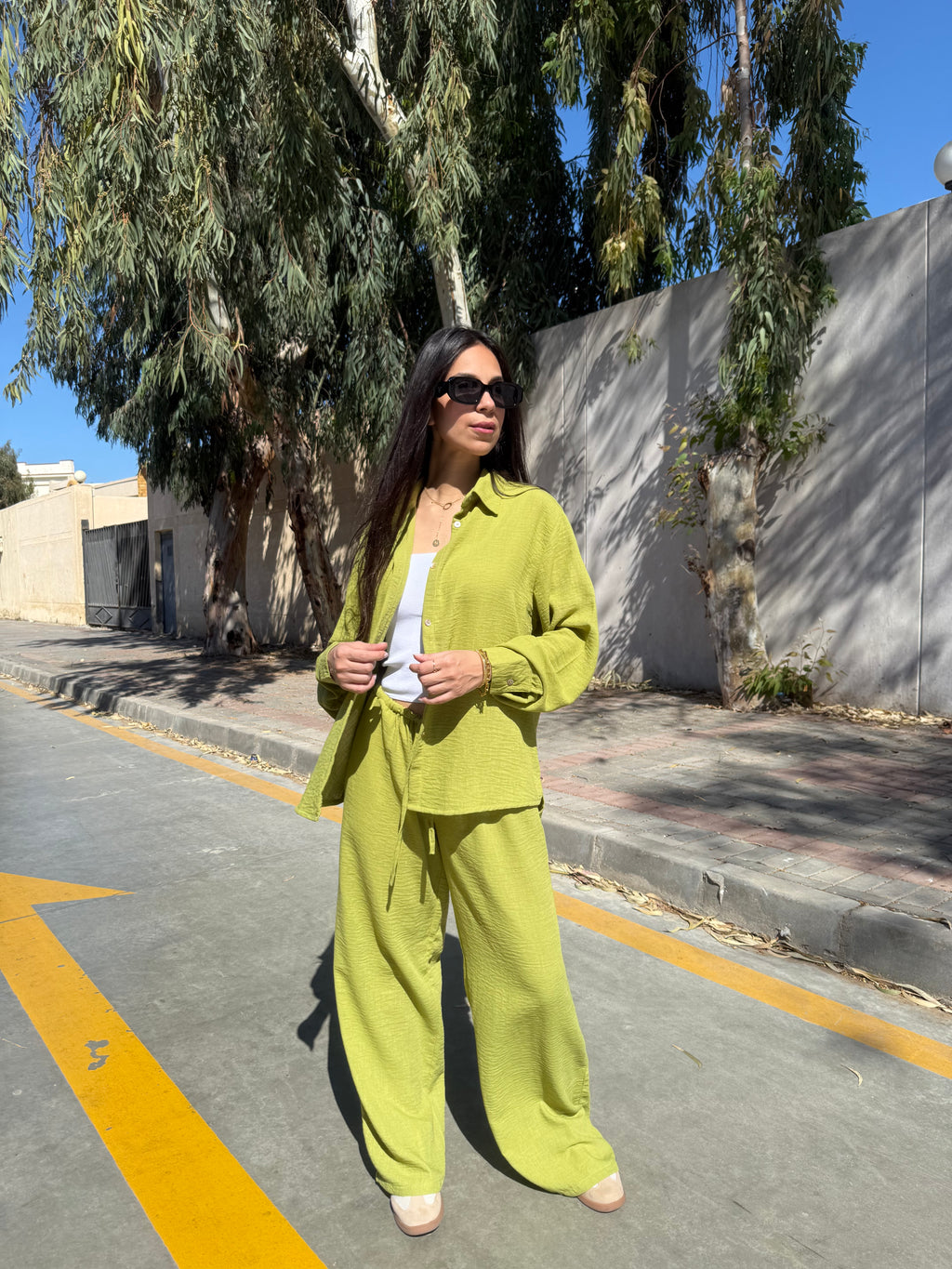 Lime linen set
