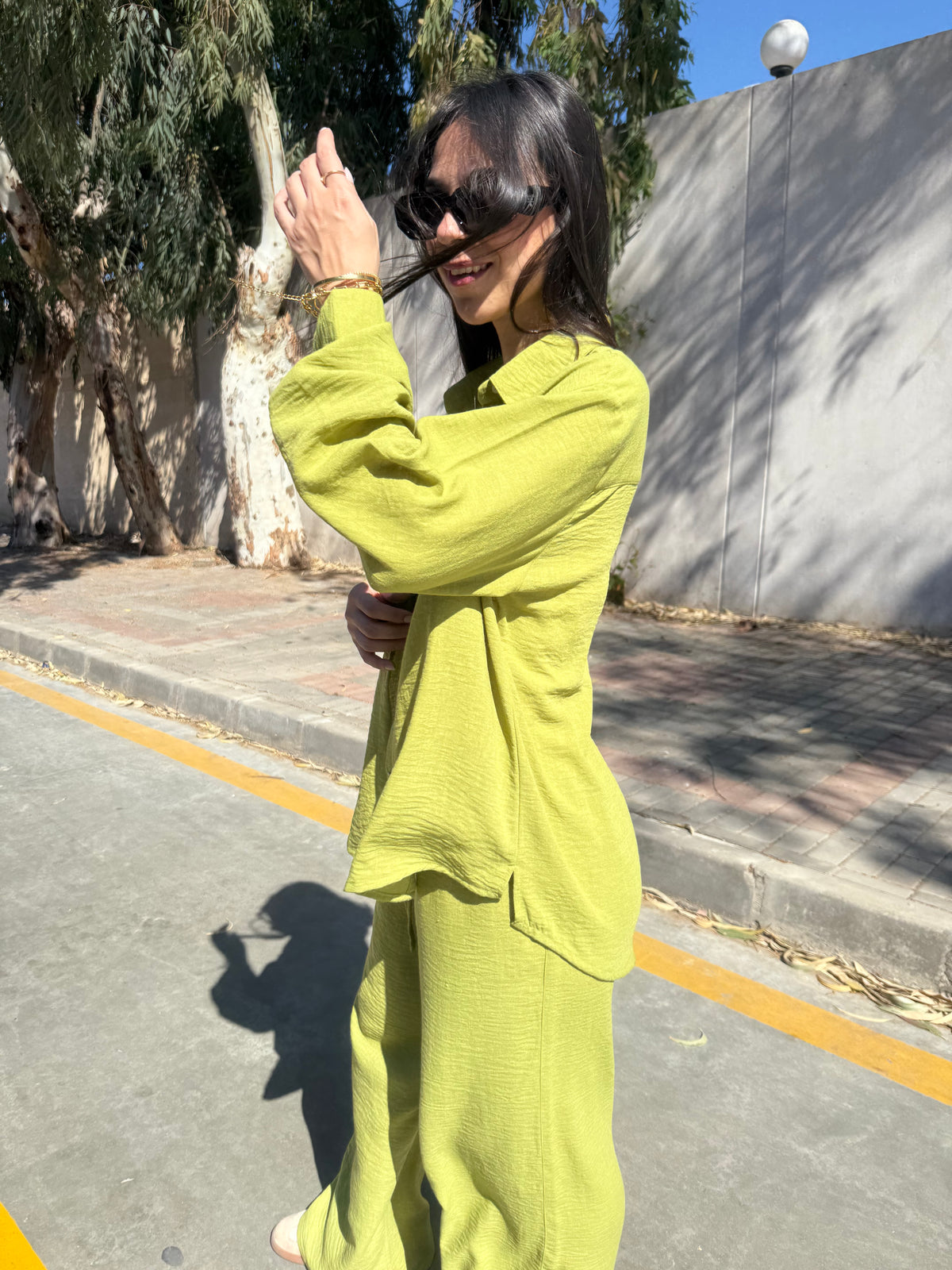 Lime linen set