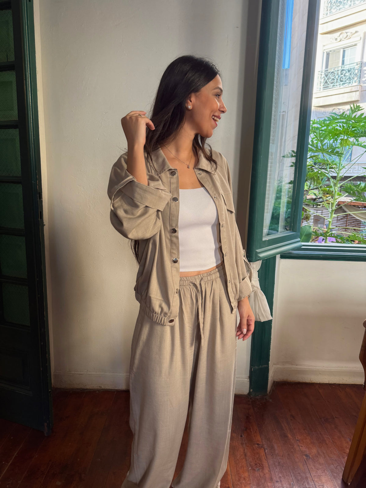Pure linen Eira Set - Greige