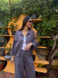 Pure linen Eira Set - Dark grey