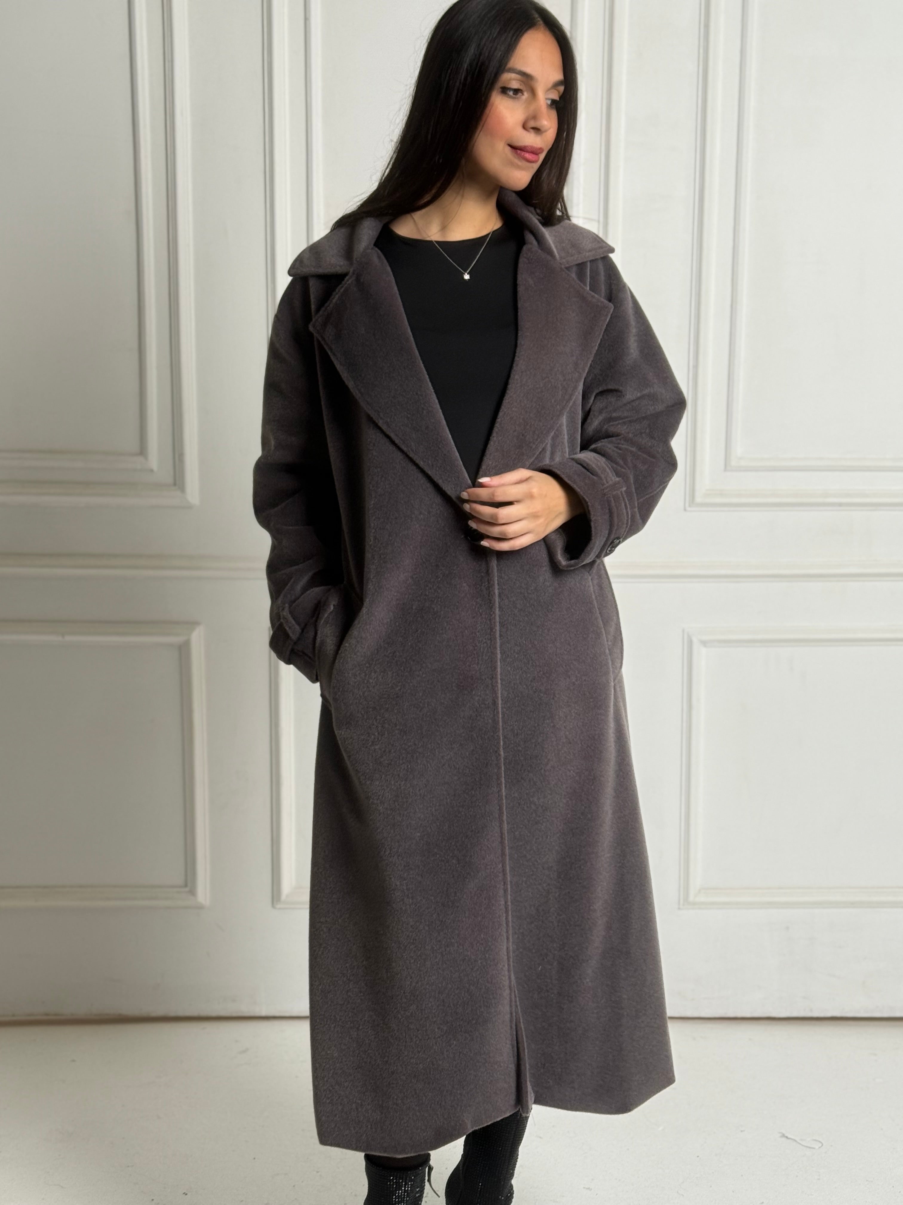Grey Faux Fur oversized coat