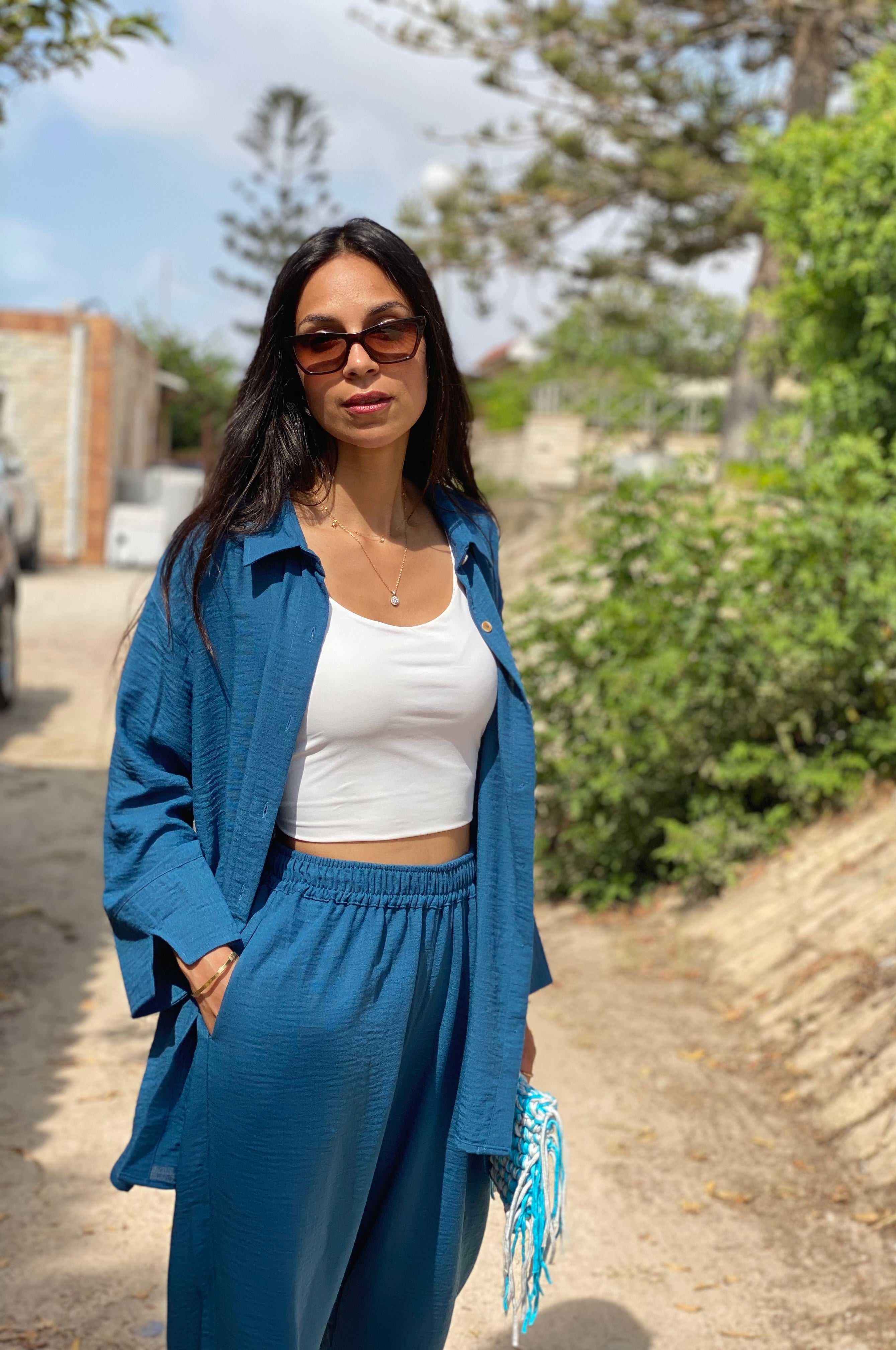 Azure linen set