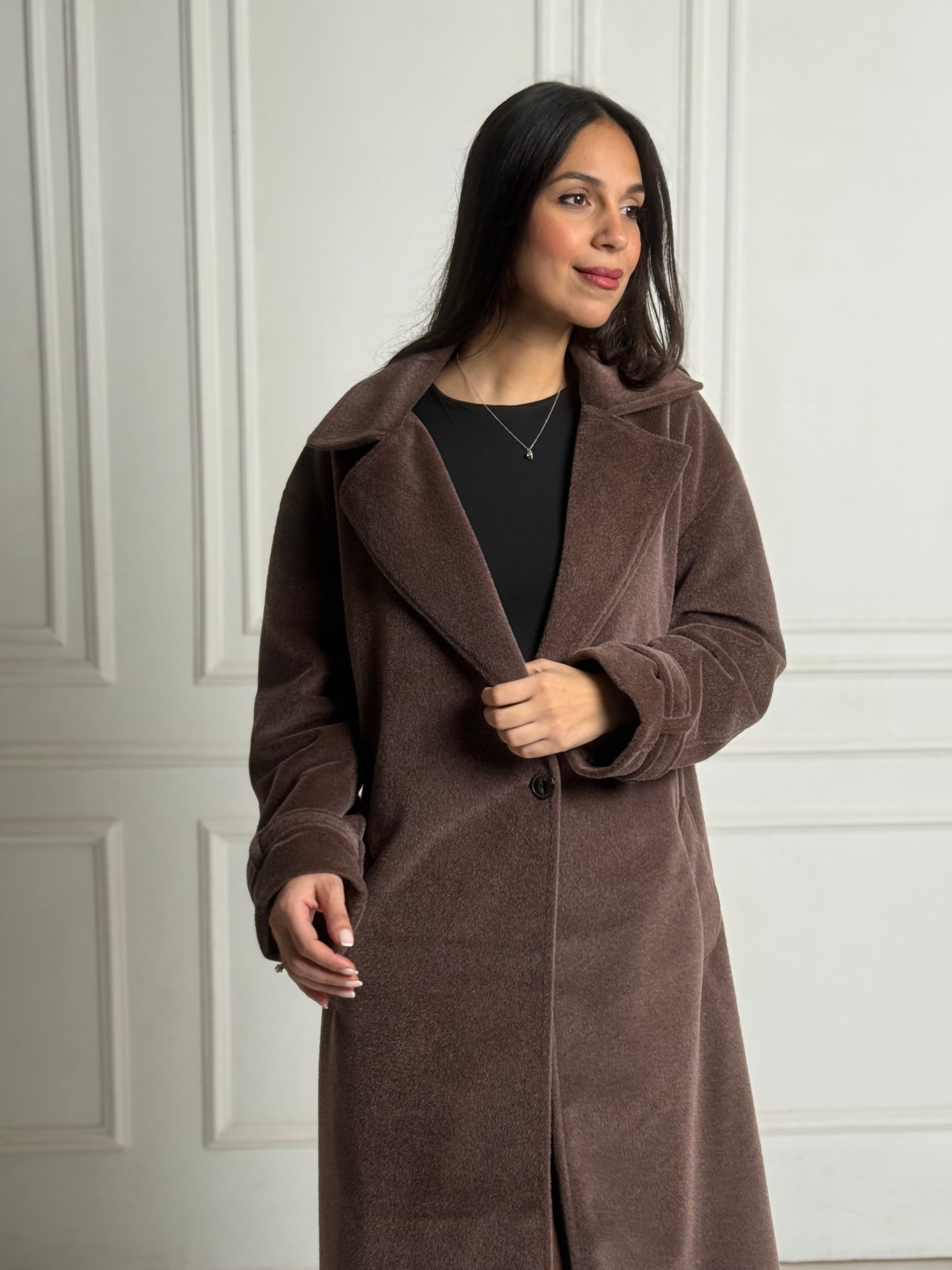 Brown Faux Fur oversized coat
