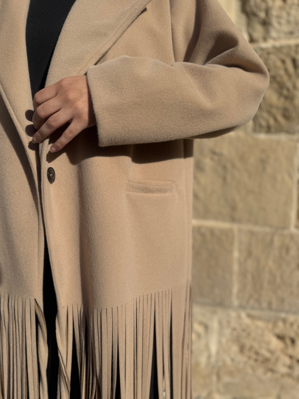 Fur fringes coat