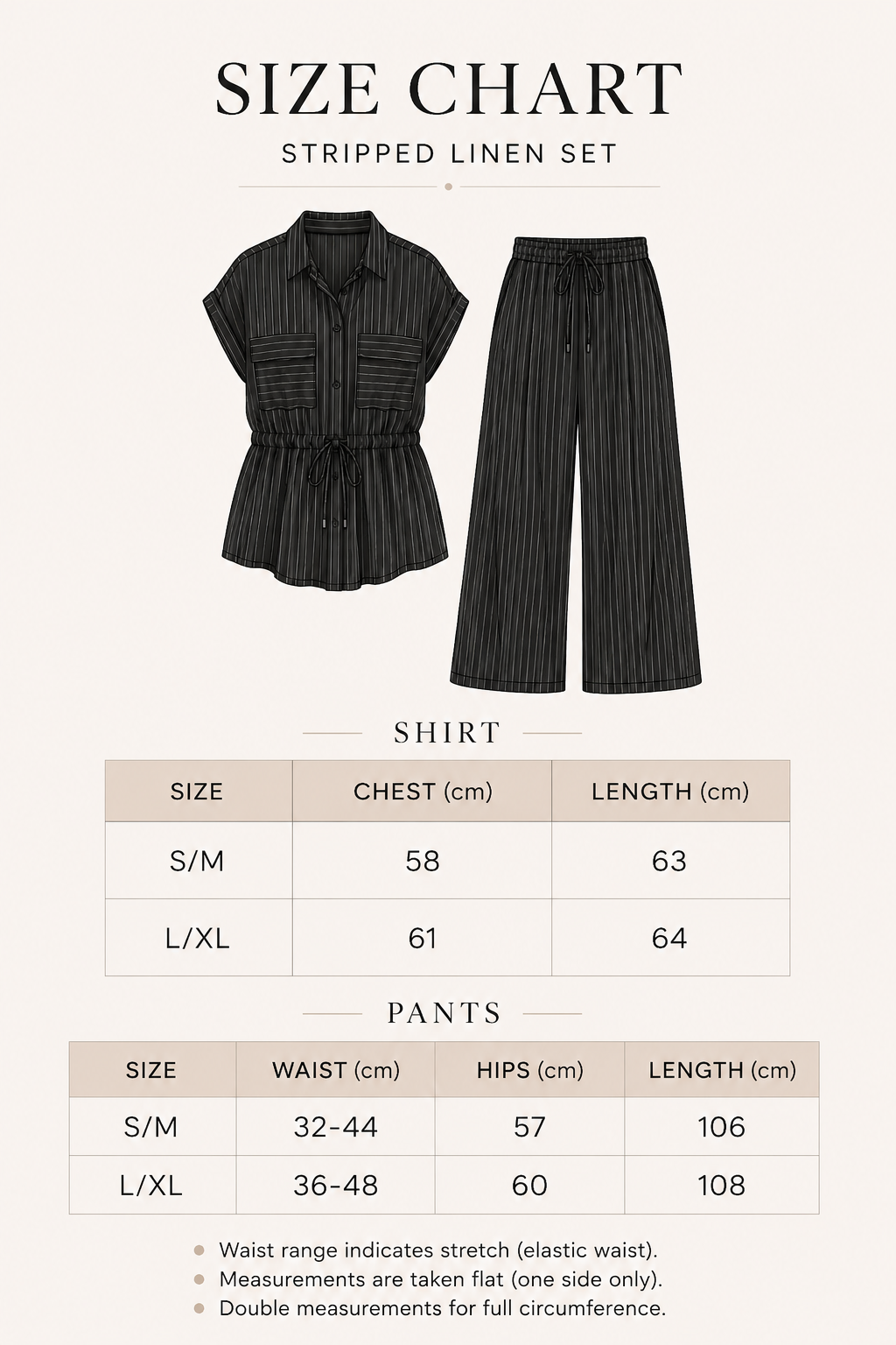 Beige Striped Set