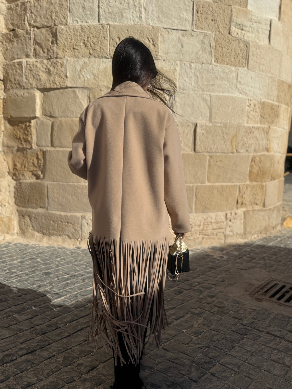 Fur fringes coat
