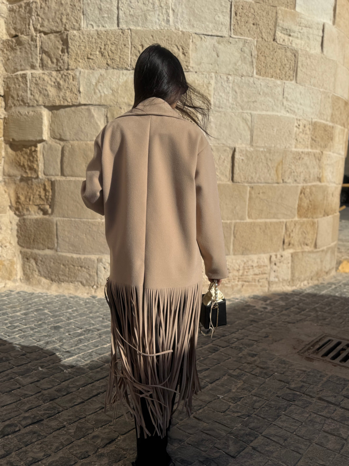 Fur fringes coat