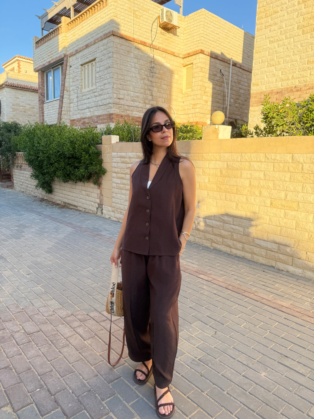 Brown balloon pants