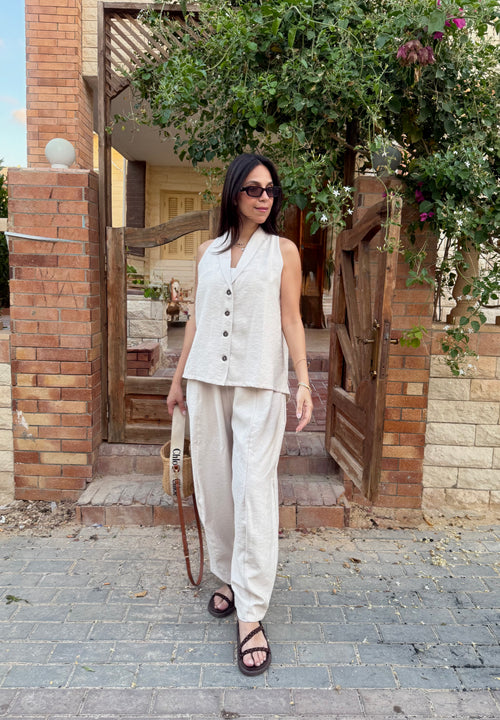 Beige balloon pants