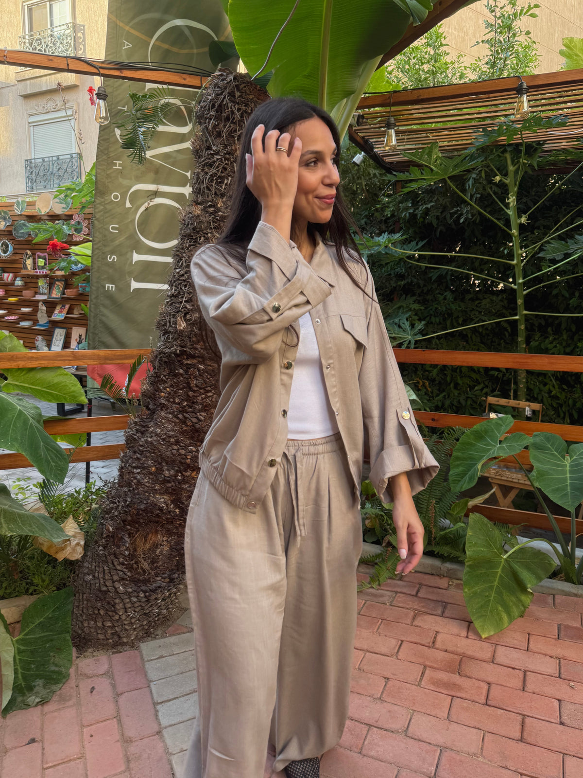 Pure linen Eira Set - Greige