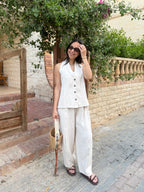 Beige balloon pants