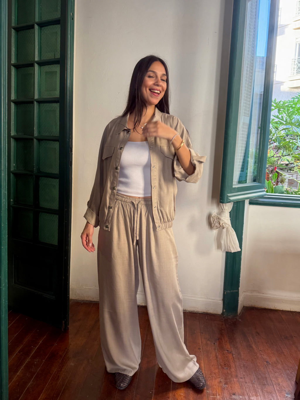 Pure linen Eira Set - Greige