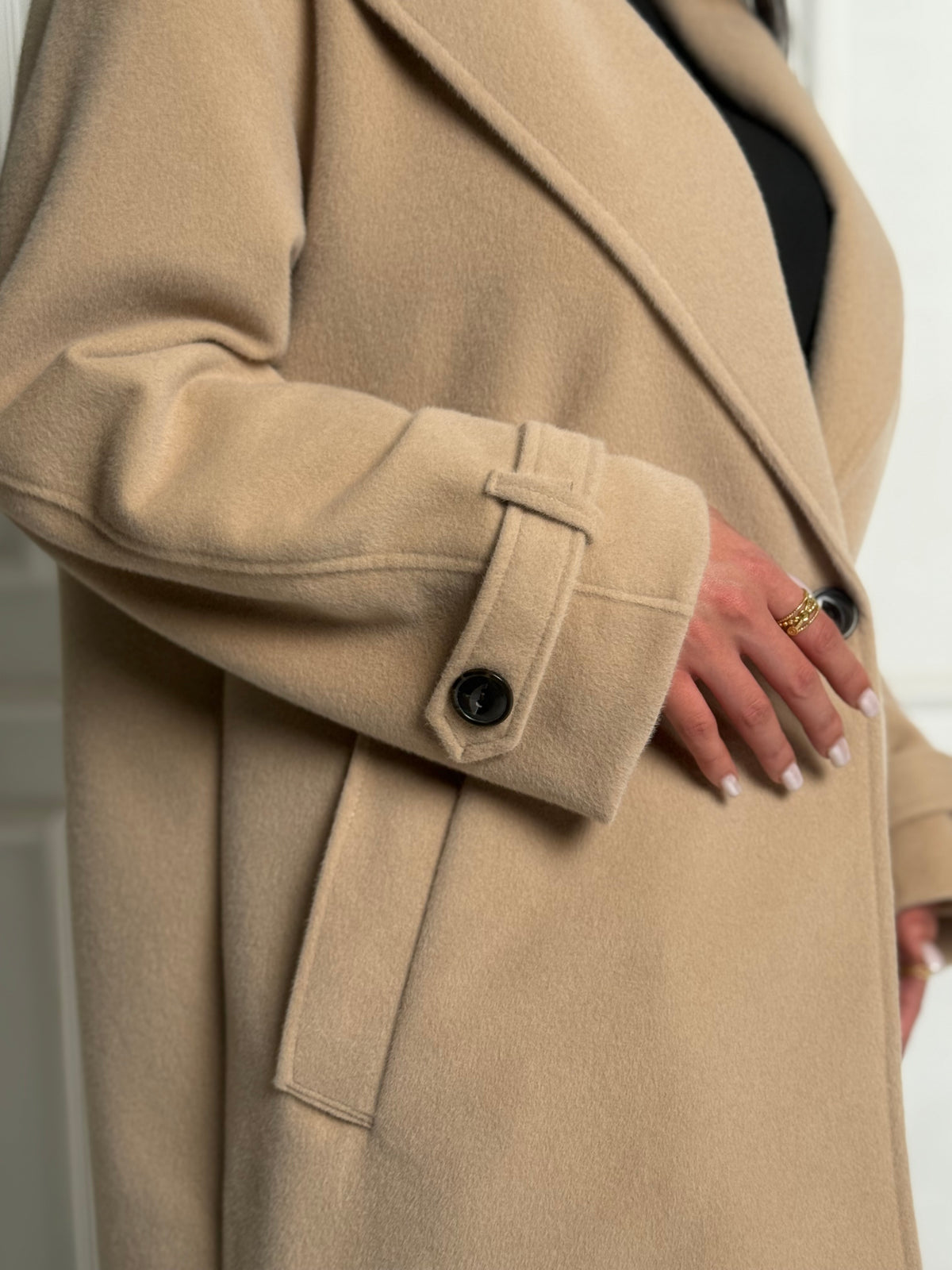 Beige Faux Fur oversized coat