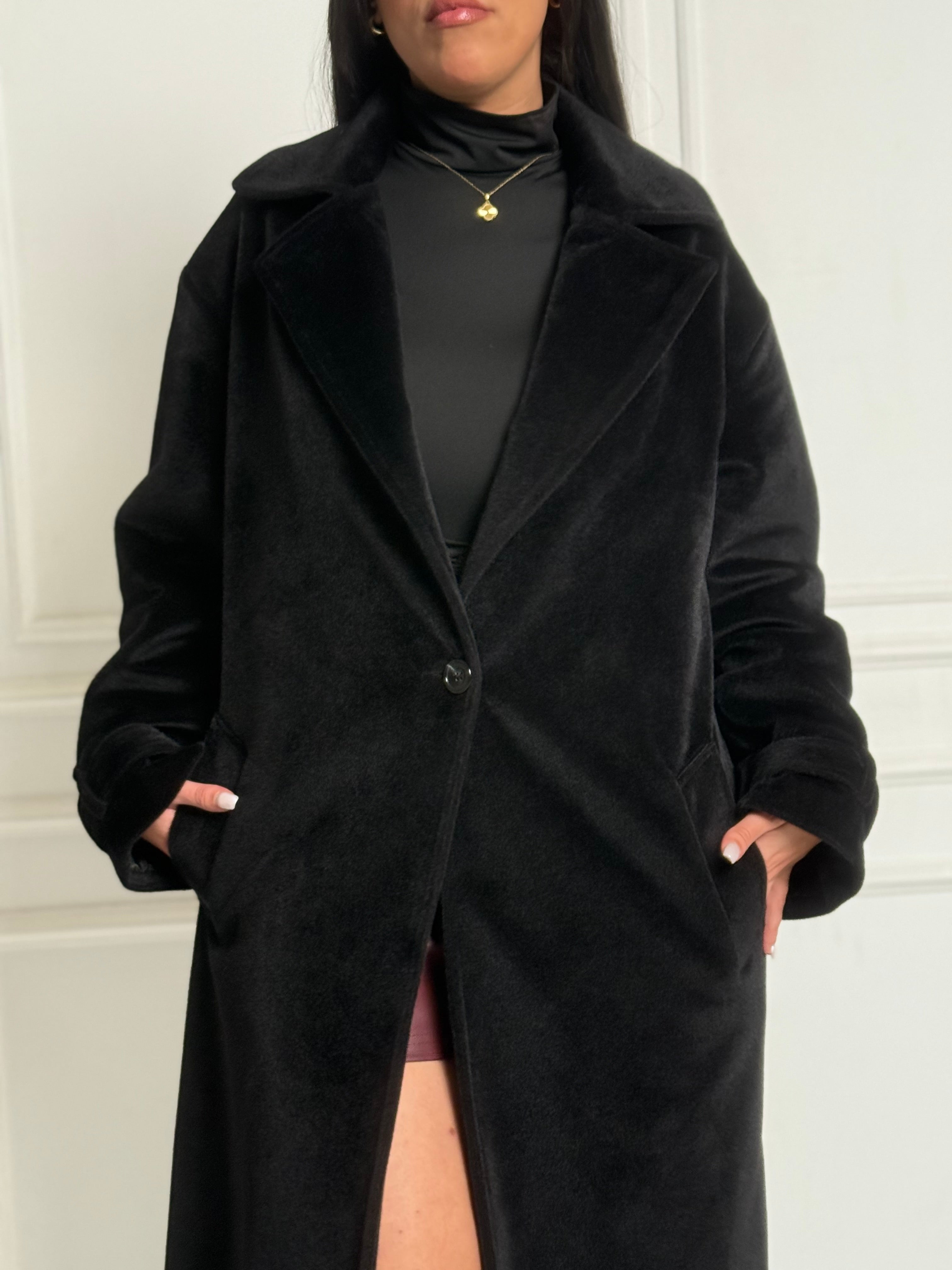 Black Faux Fur oversized coat