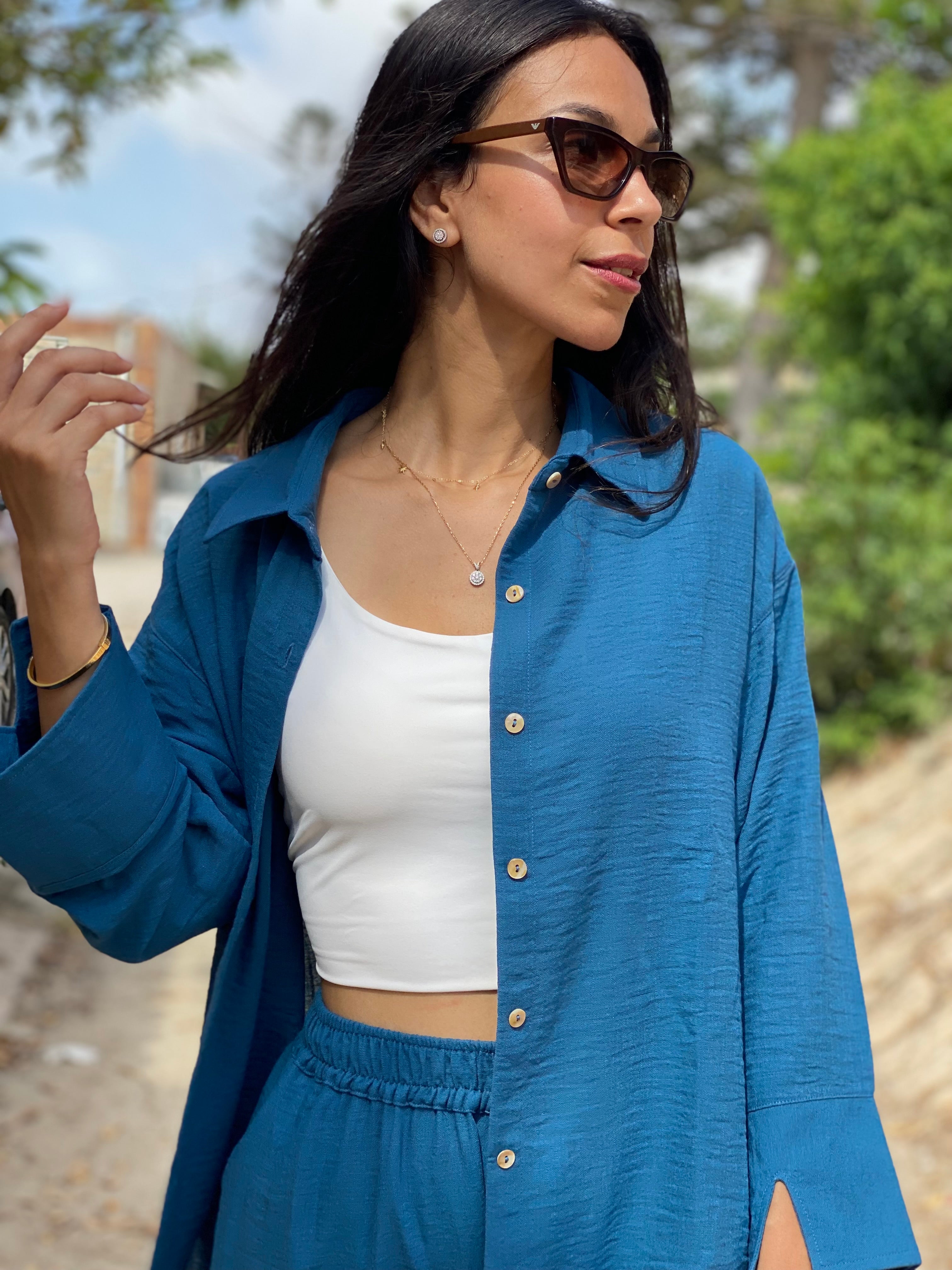 Azure linen set