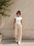 Beige linen pants