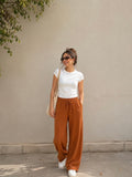 Rust linen pants