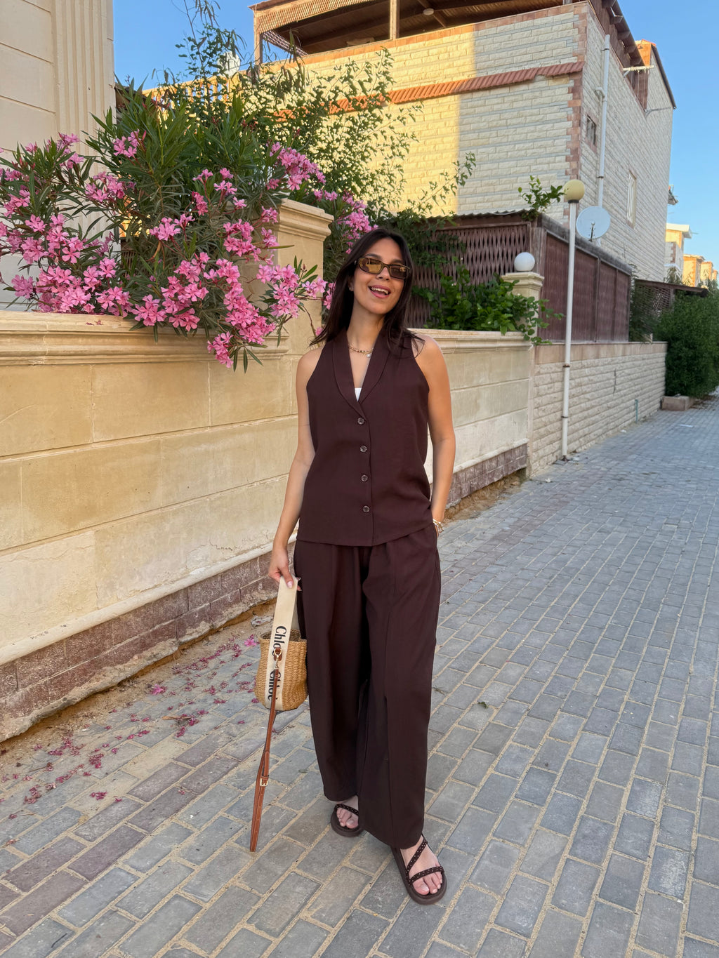 Brown balloon pants