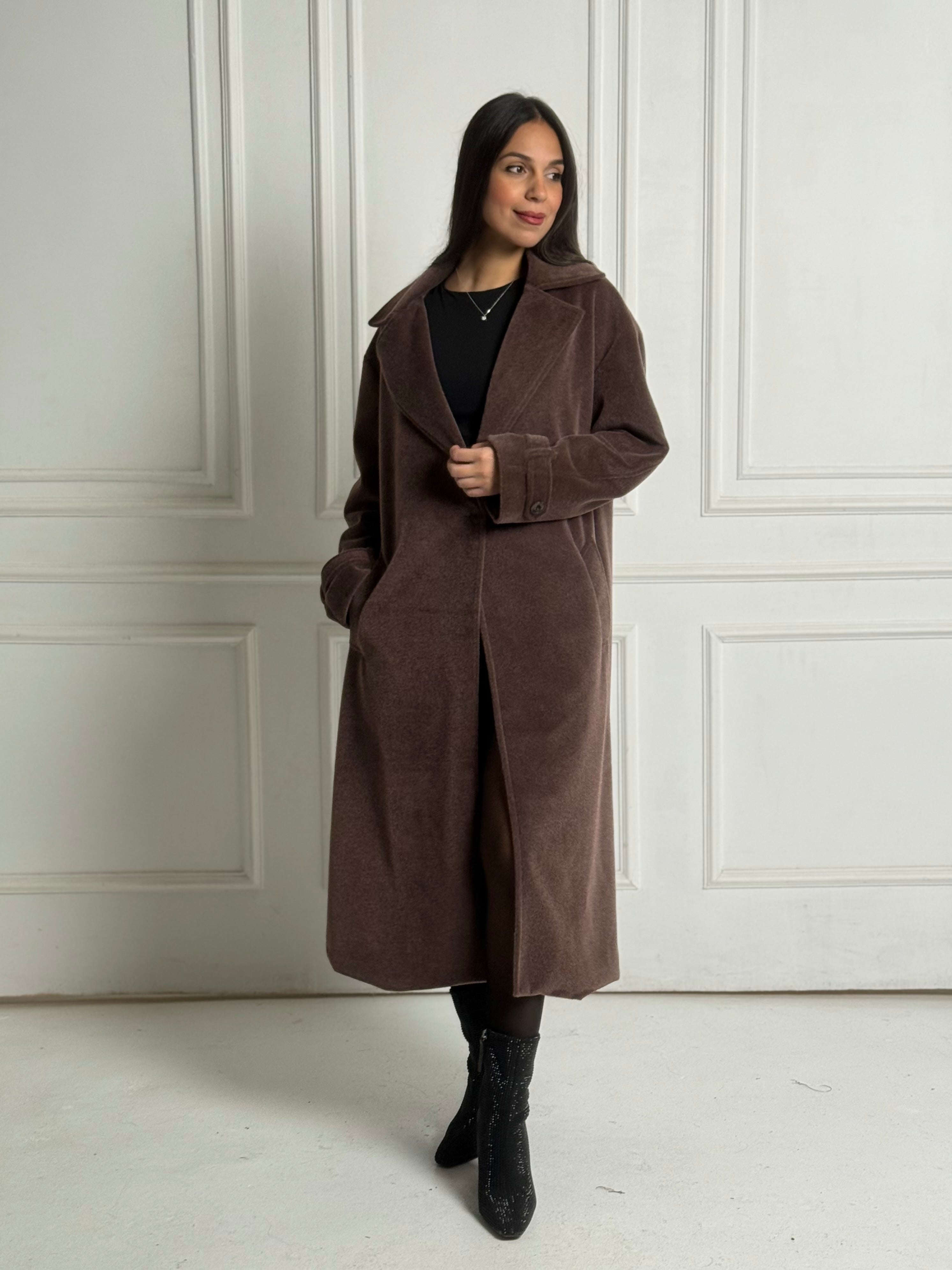 Brown Faux Fur oversized coat