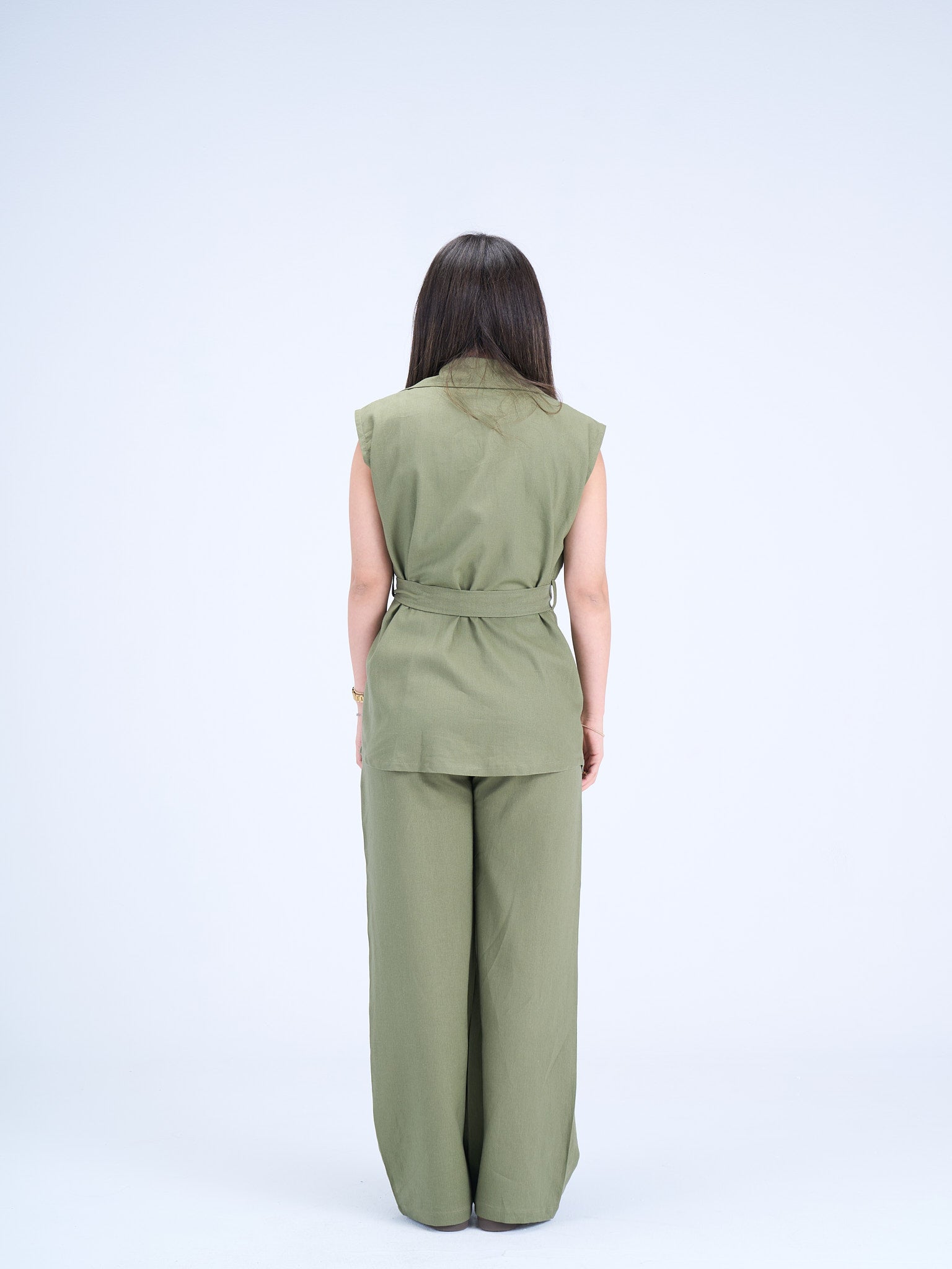 Olive Pure Linen Pants