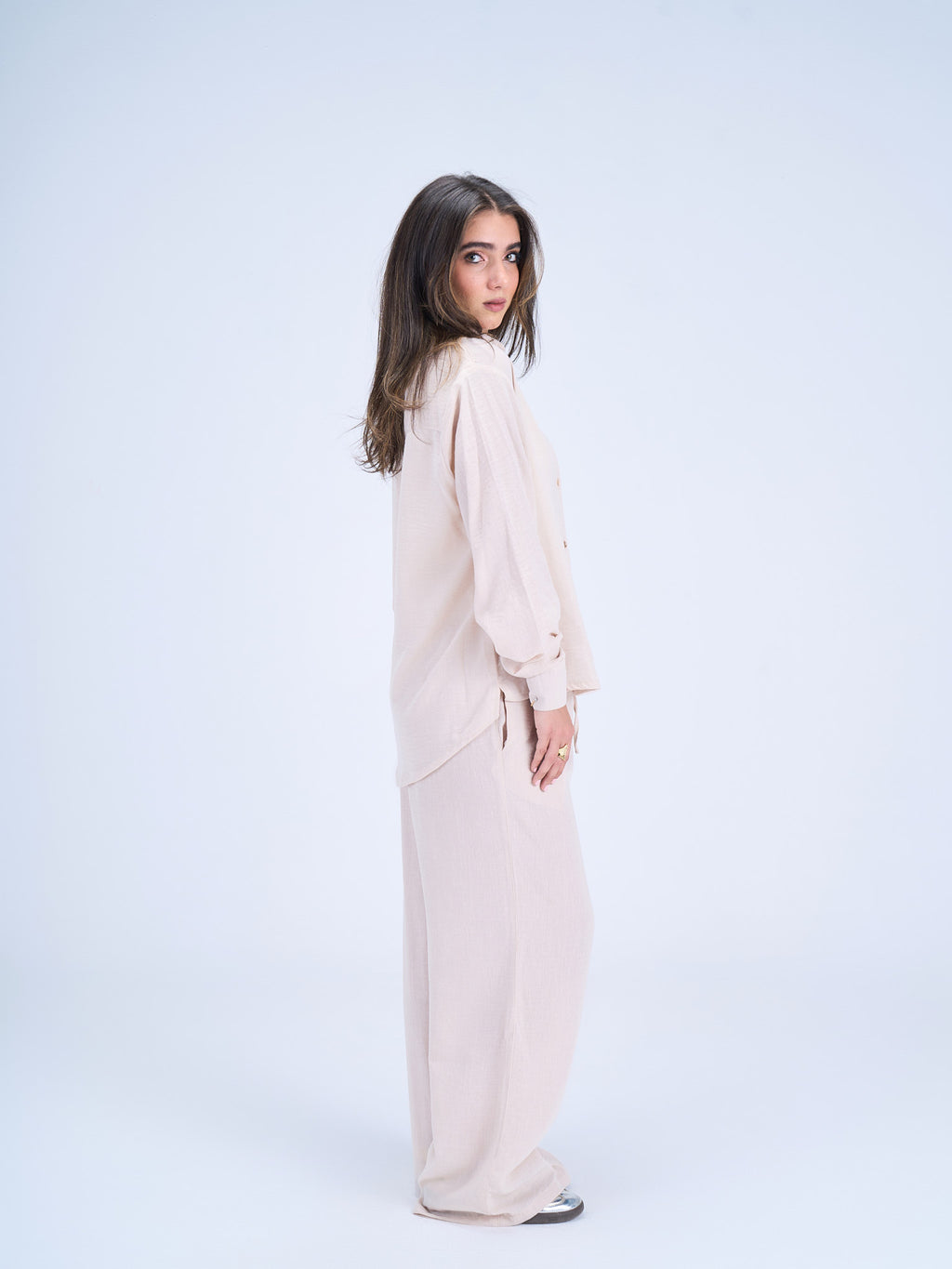 Beige linen set
