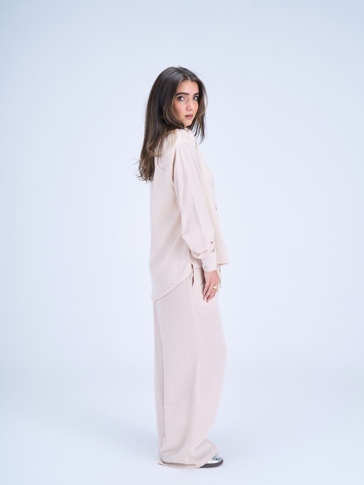 Beige linen set