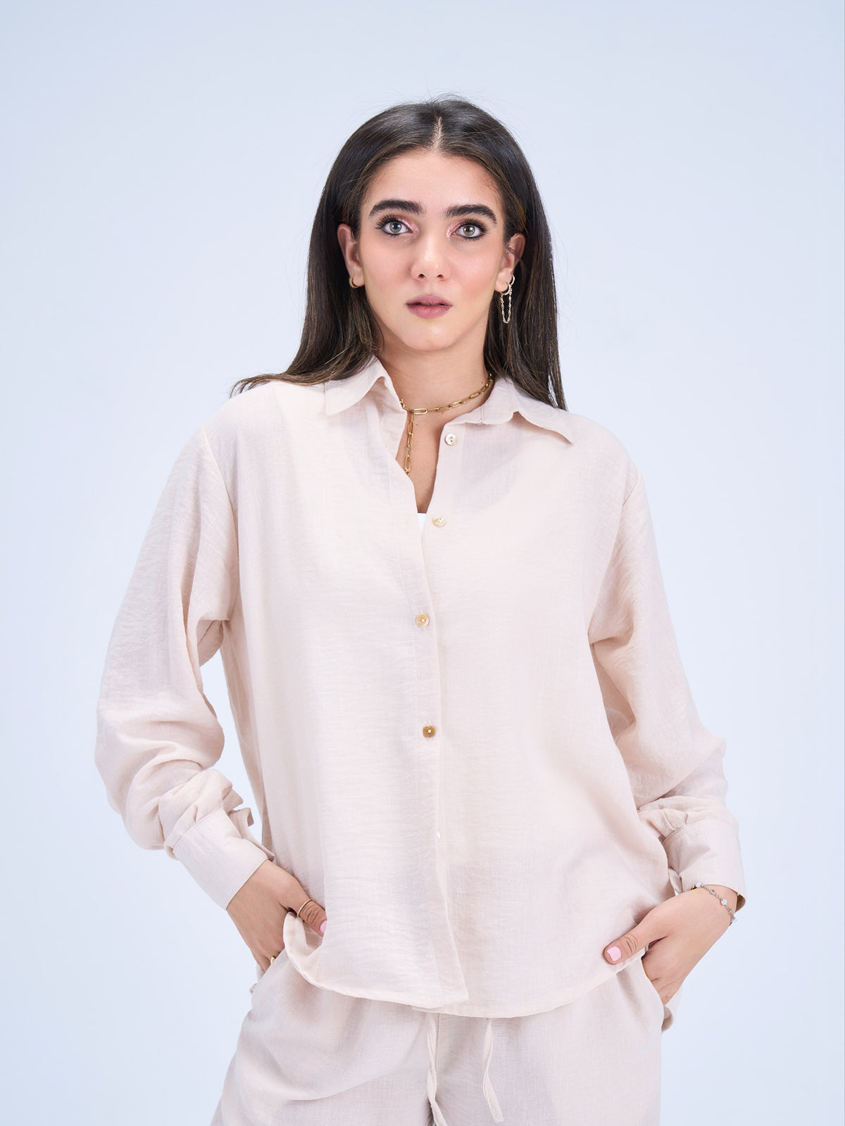 Beige linen set