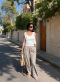 Linen wide leg - Greige