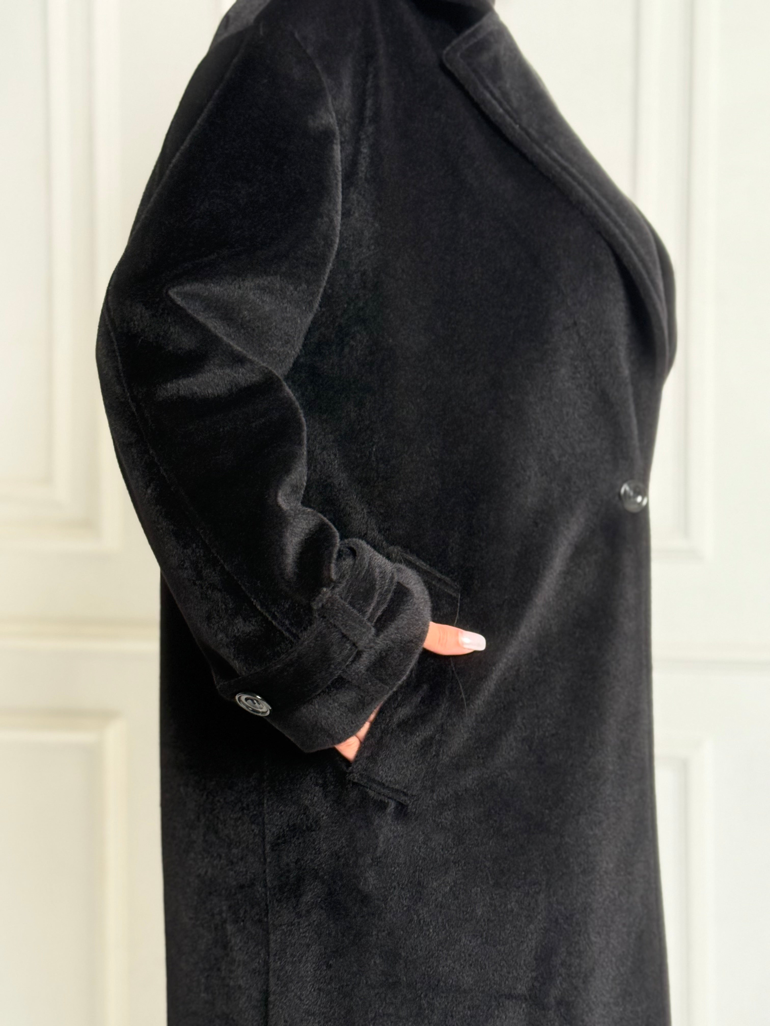 Black Faux Fur oversized coat