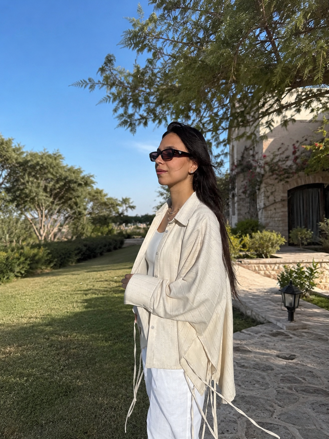 Silver Striped Linen Shirt