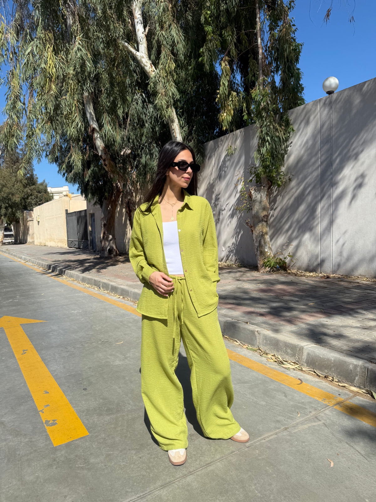 Lime linen set