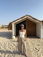 Linen wide leg - Greige