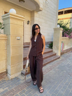 Brown balloon pants