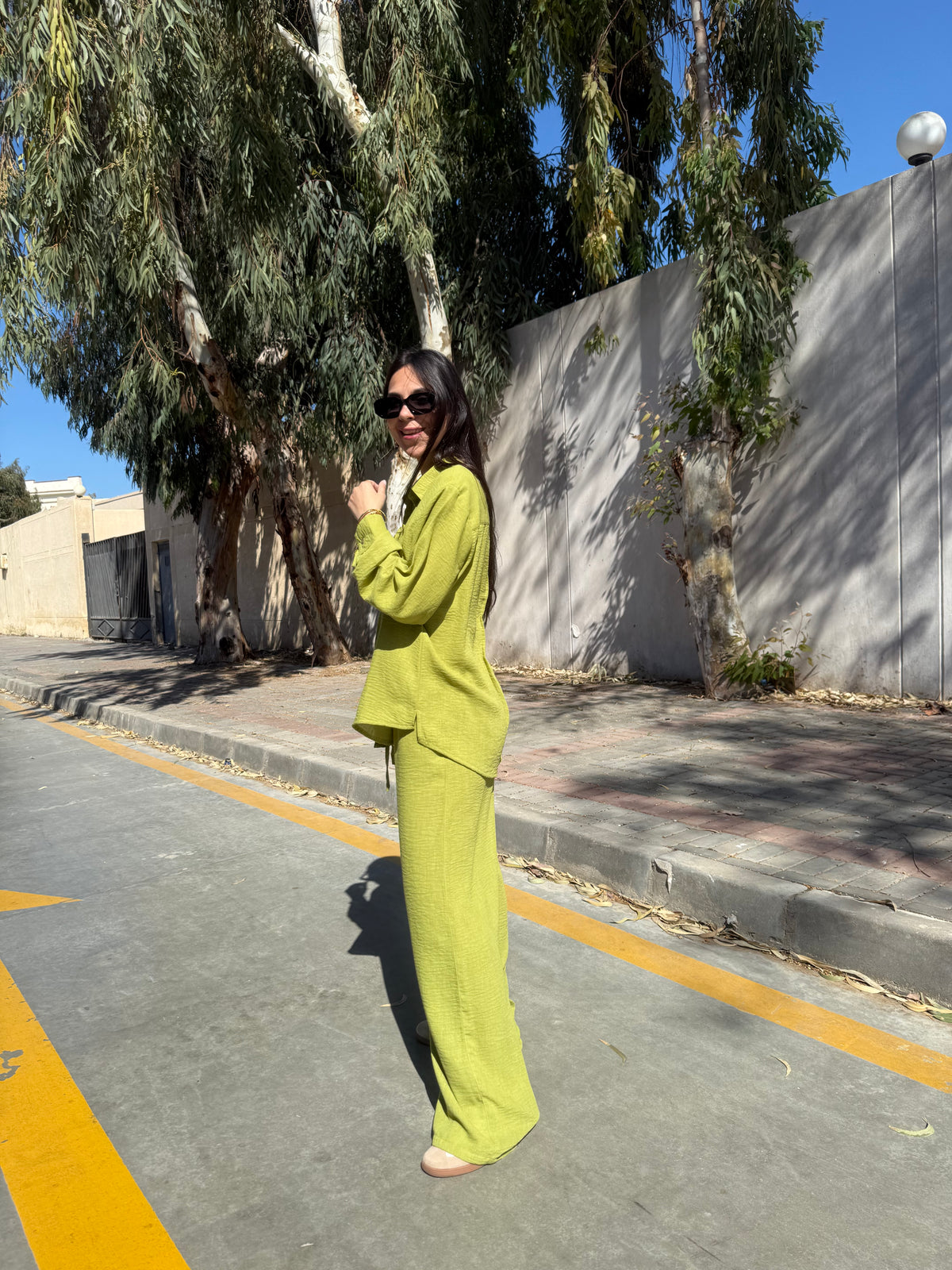 Lime linen set