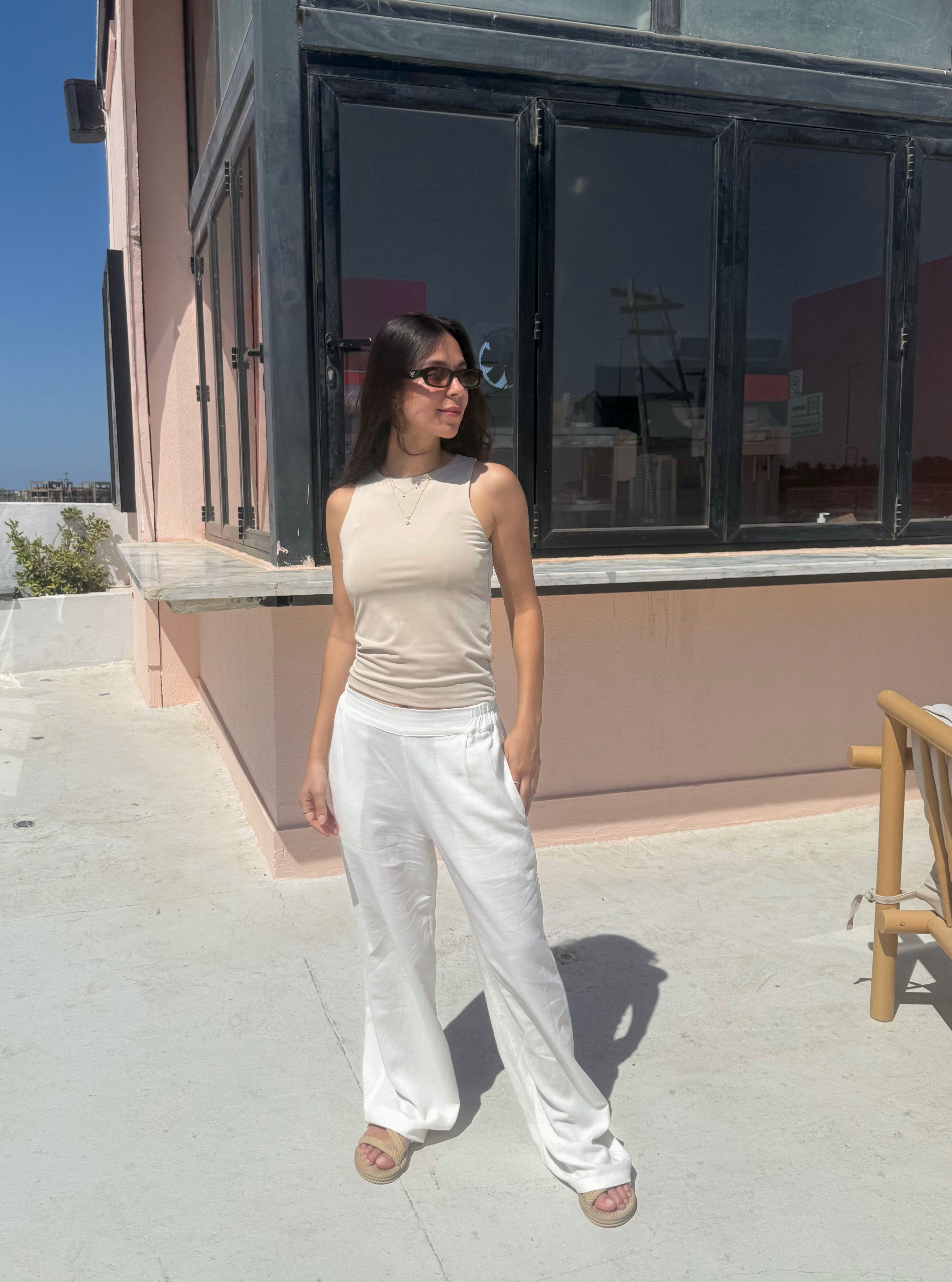 Off-White Pure Linen Pants