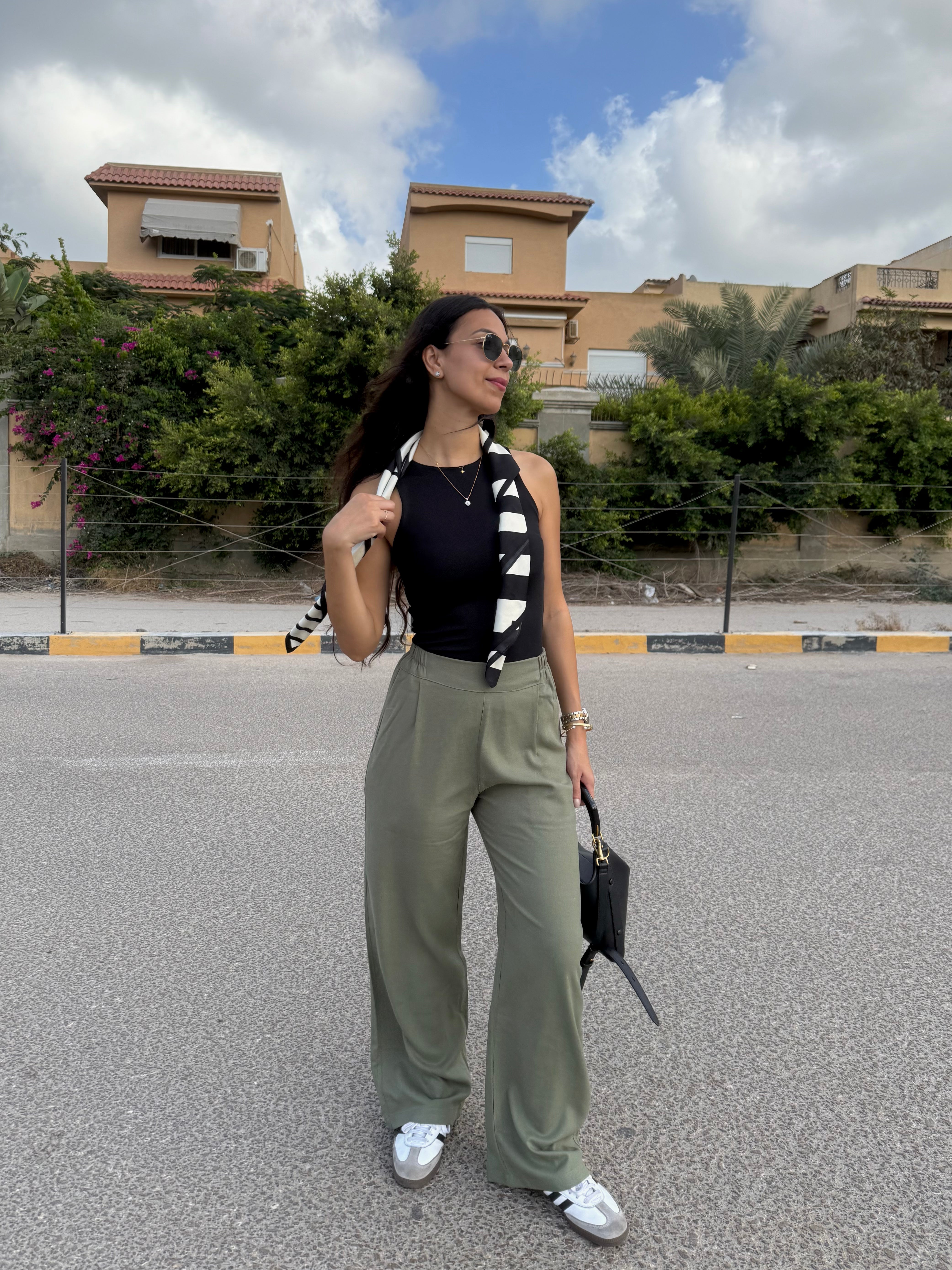 Olive Pure Linen Pants
